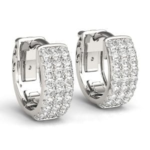 Wide Pave Fitted Hoops