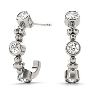 Bezel and Dot J-Hoops