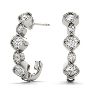 Milgrain Shape J-Hoops