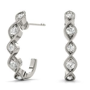 Milgrain Shape J-Hoops