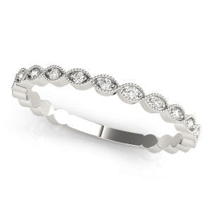 Maquise Shaped Milgrain Stacking Band